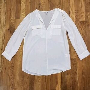Joie Everyday wear Semi Opaque Silk Blouse In Cream‎